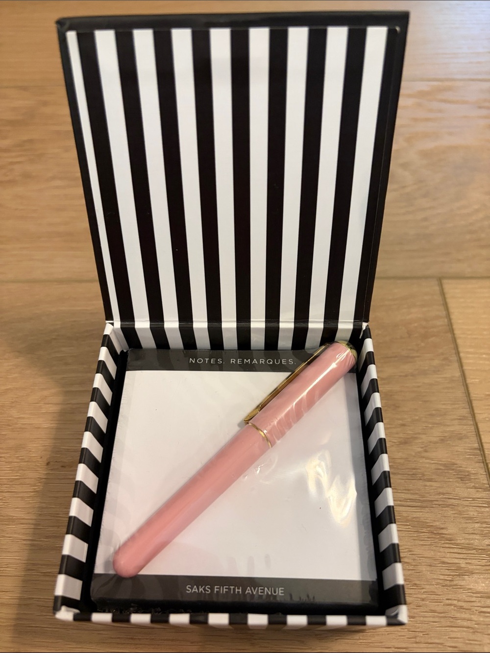 Saks Fifth Avenue Black Note Pad with Gold Accents